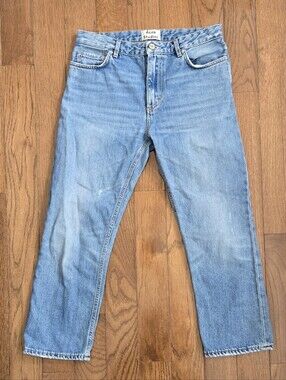 Acne Studios Light Blue Straight Cropped Vintage Jeans